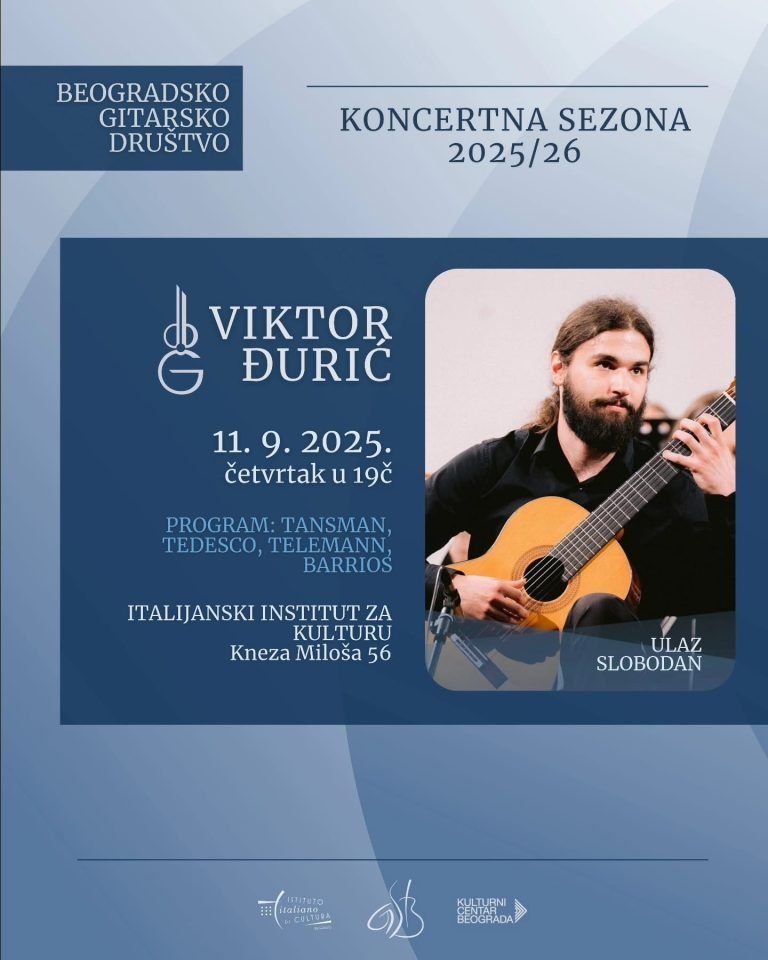 Read more about the article Koncert gitariste Viktora Đurića u Italijanskom kulturnom centru